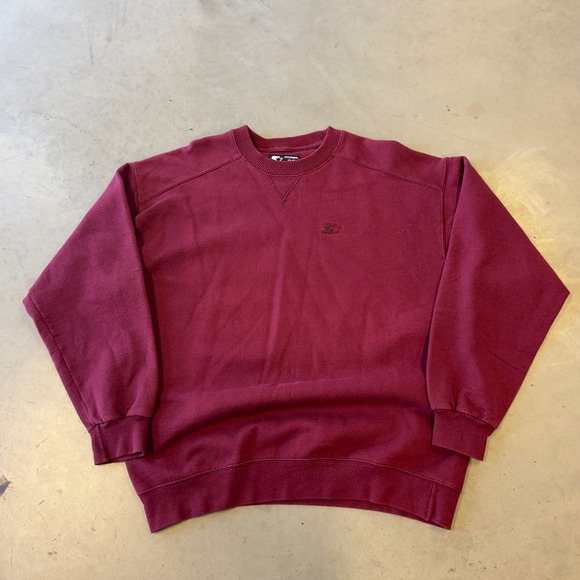 STARTER Other - Starter Pro 80 Heavyweight Sweatshirt Mens Medium Maroon Red Crewneck Pullover